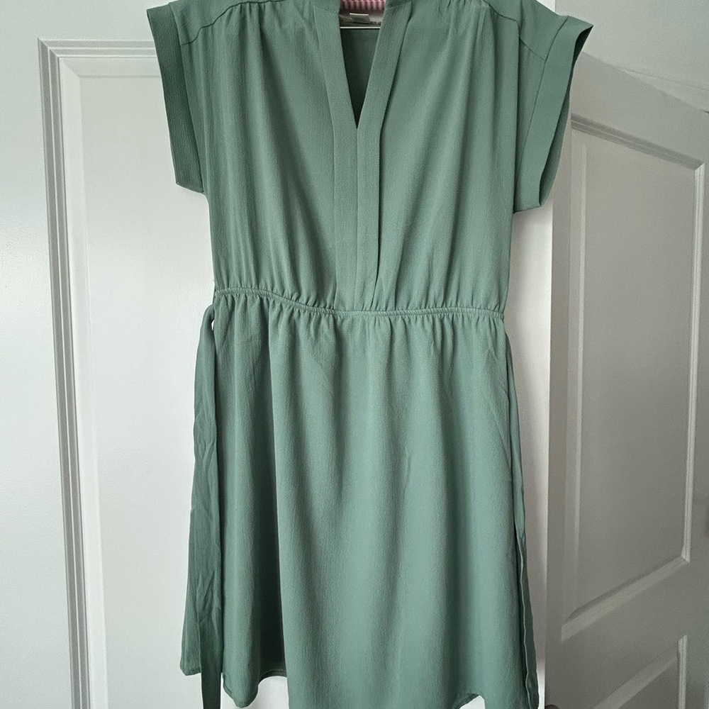 Sage Green Short Sleeve Dress